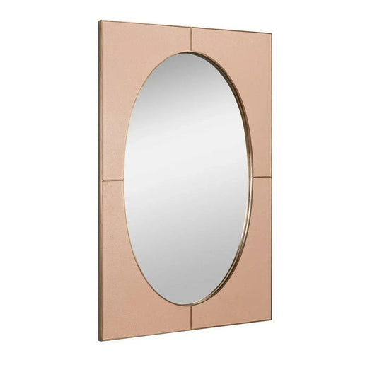 Francis Shagreen Leather Warpped Wall Mirror - LOOMLAN - Sarreid - Wall Mirrors