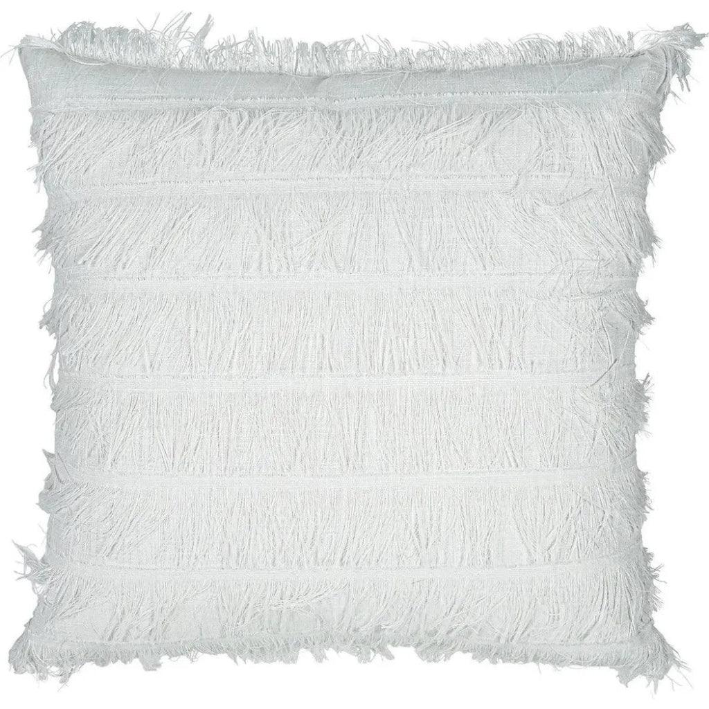Frangia Solid Glam White Large Throw Pillow Insert - LOOMLAN - D.V. Kap - Throw Pillows
