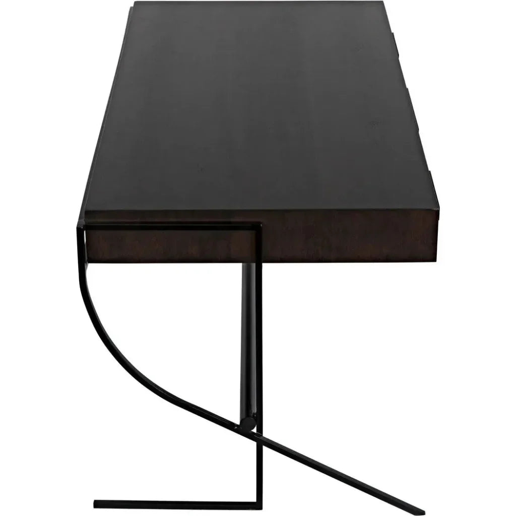 Frank Desk, Unique Home Office Desk Drawers-Home Office Desks-Noir-LOOMLAN
