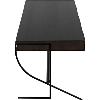 Frank Desk, Unique Home Office Desk Drawers-Home Office Desks-Noir-LOOMLAN