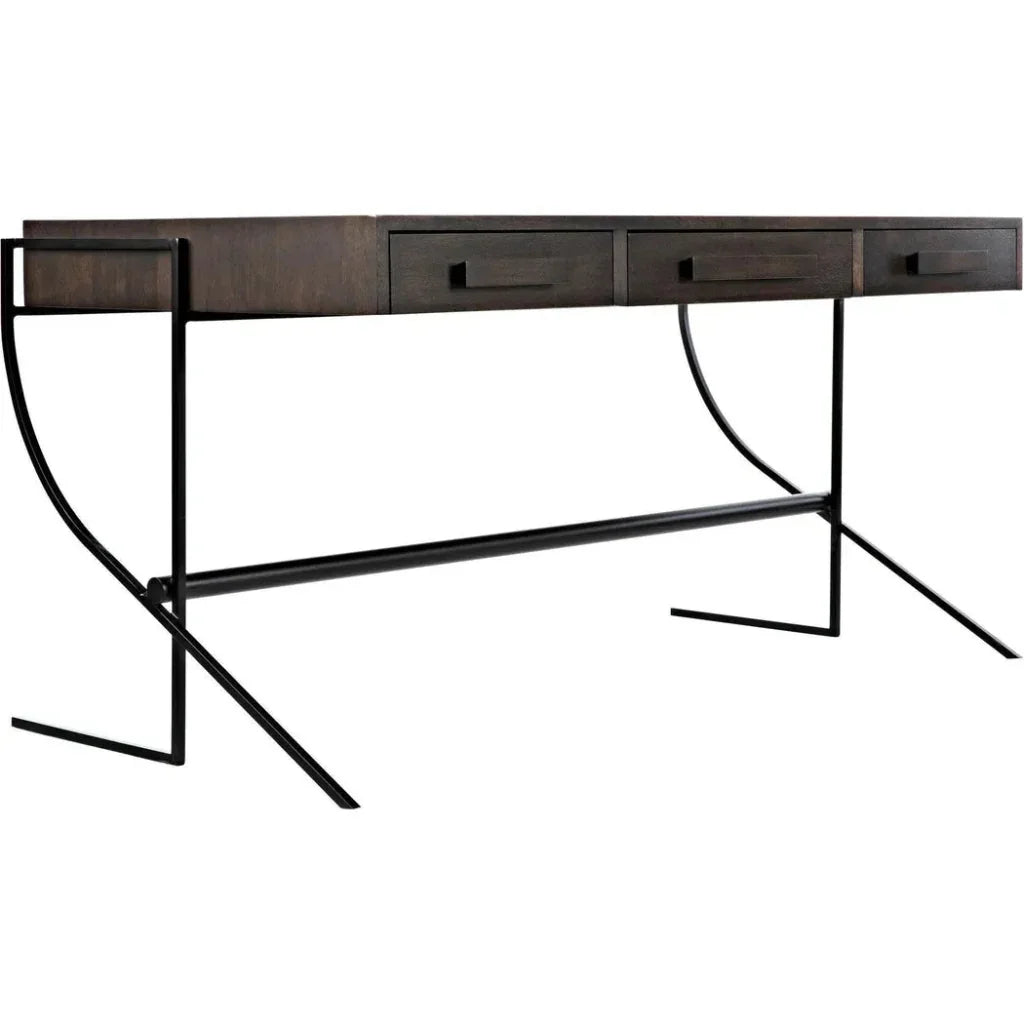Frank Desk, Unique Home Office Desk Drawers-Home Office Desks-Noir-LOOMLAN