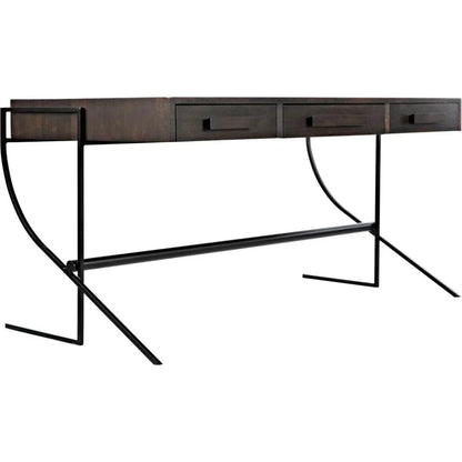 Frank Desk, Unique Home Office Desk Drawers-Home Office Desks-Noir-LOOMLAN