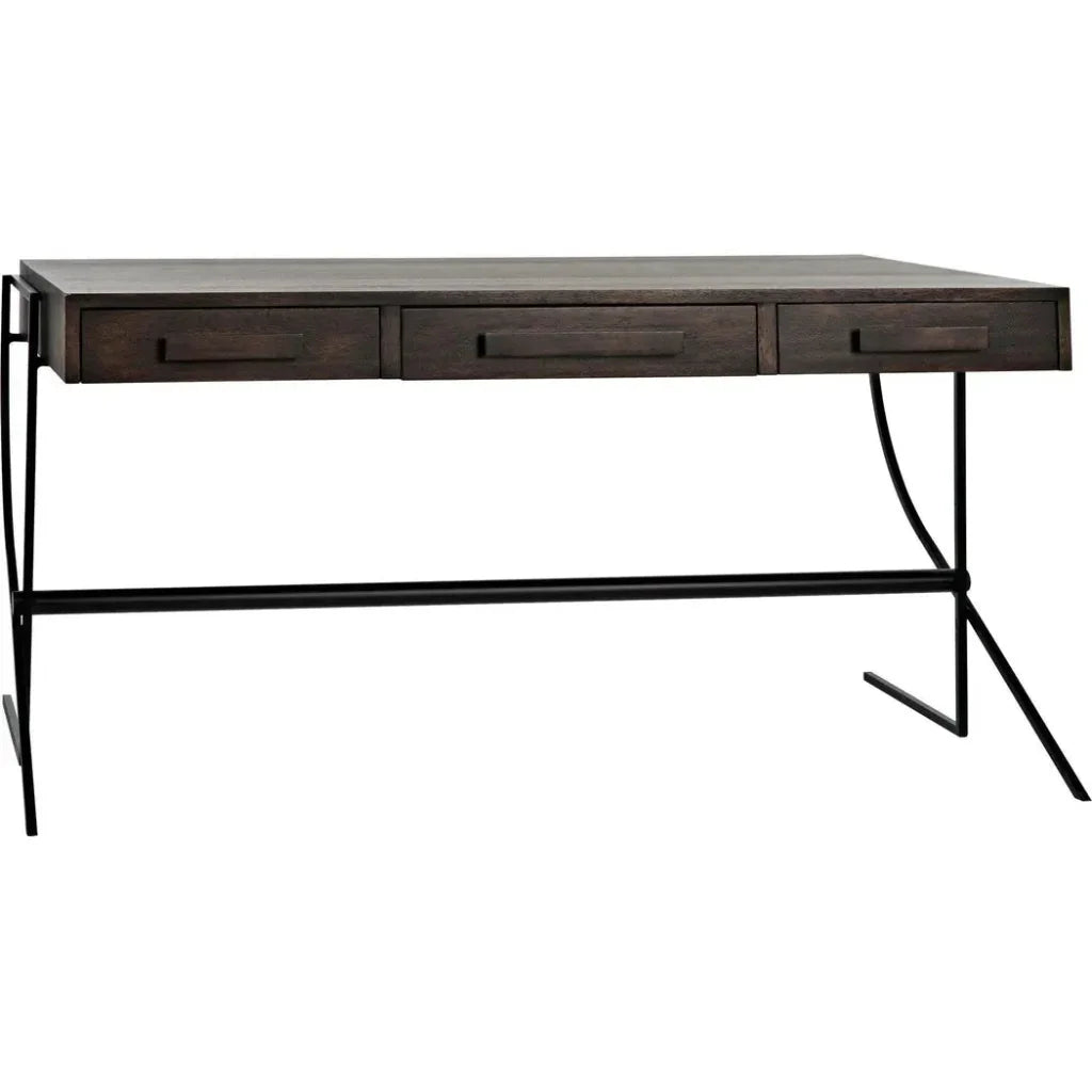 Frank Desk, Unique Home Office Desk Drawers-Home Office Desks-Noir-LOOMLAN