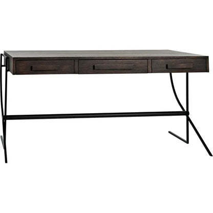 Frank Desk, Unique Home Office Desk Drawers-Home Office Desks-Noir-LOOMLAN