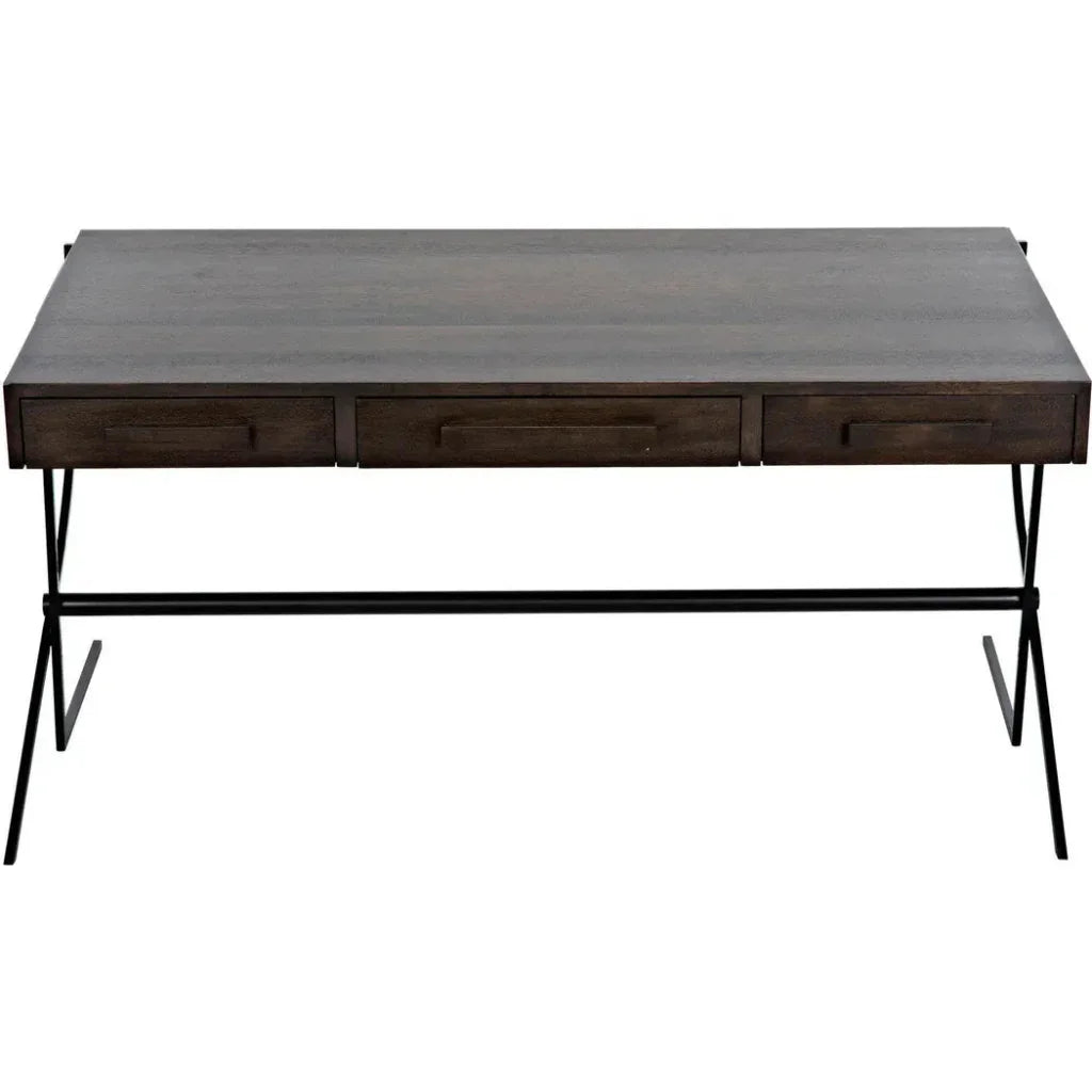 Frank Desk, Unique Home Office Desk Drawers-Home Office Desks-Noir-LOOMLAN