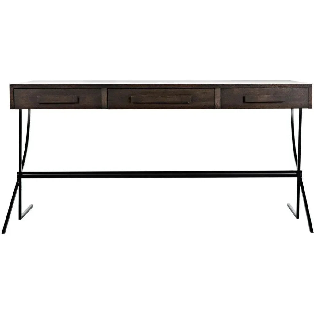 Frank Desk, Unique Home Office Desk Drawers-Home Office Desks-Noir-LOOMLAN