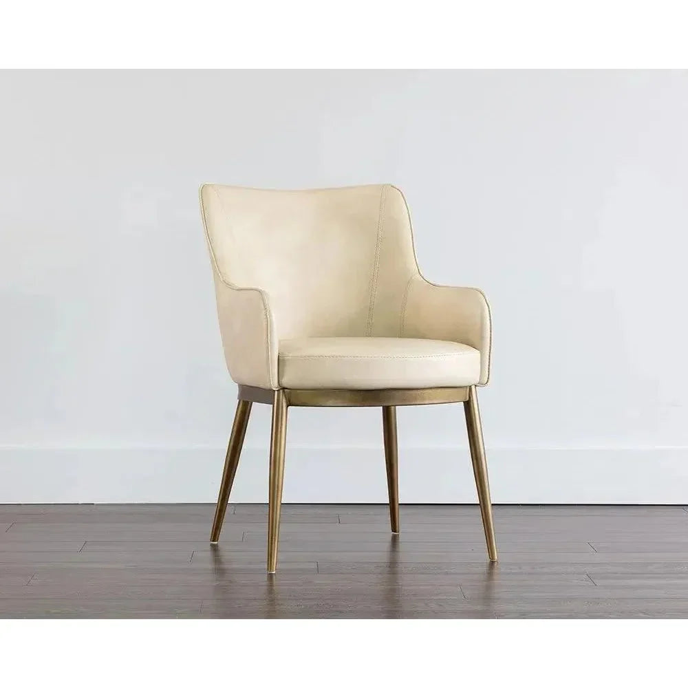 Franklin Leather Modern Dining Armchair - LOOMLAN - SUNPAN - Dining Chairs