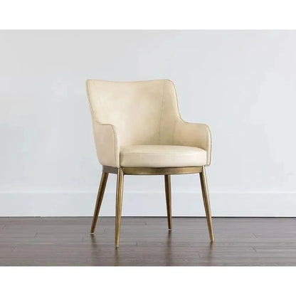Franklin Leather Modern Dining Armchair - LOOMLAN - SUNPAN - Dining Chairs