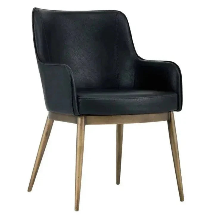 Franklin Leather Modern Dining Armchair - LOOMLAN - SUNPAN - Dining Chairs