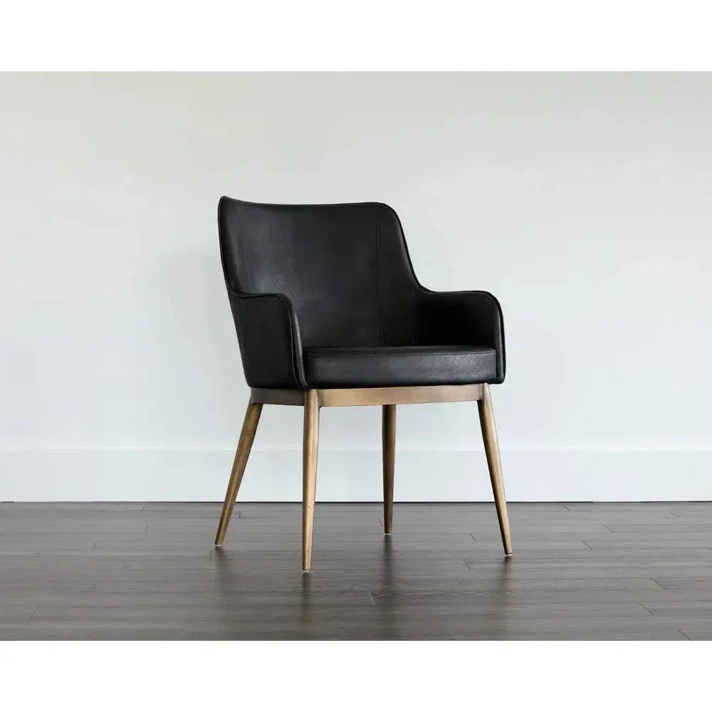 Franklin Leather Modern Dining Armchair - LOOMLAN - SUNPAN - Dining Chairs