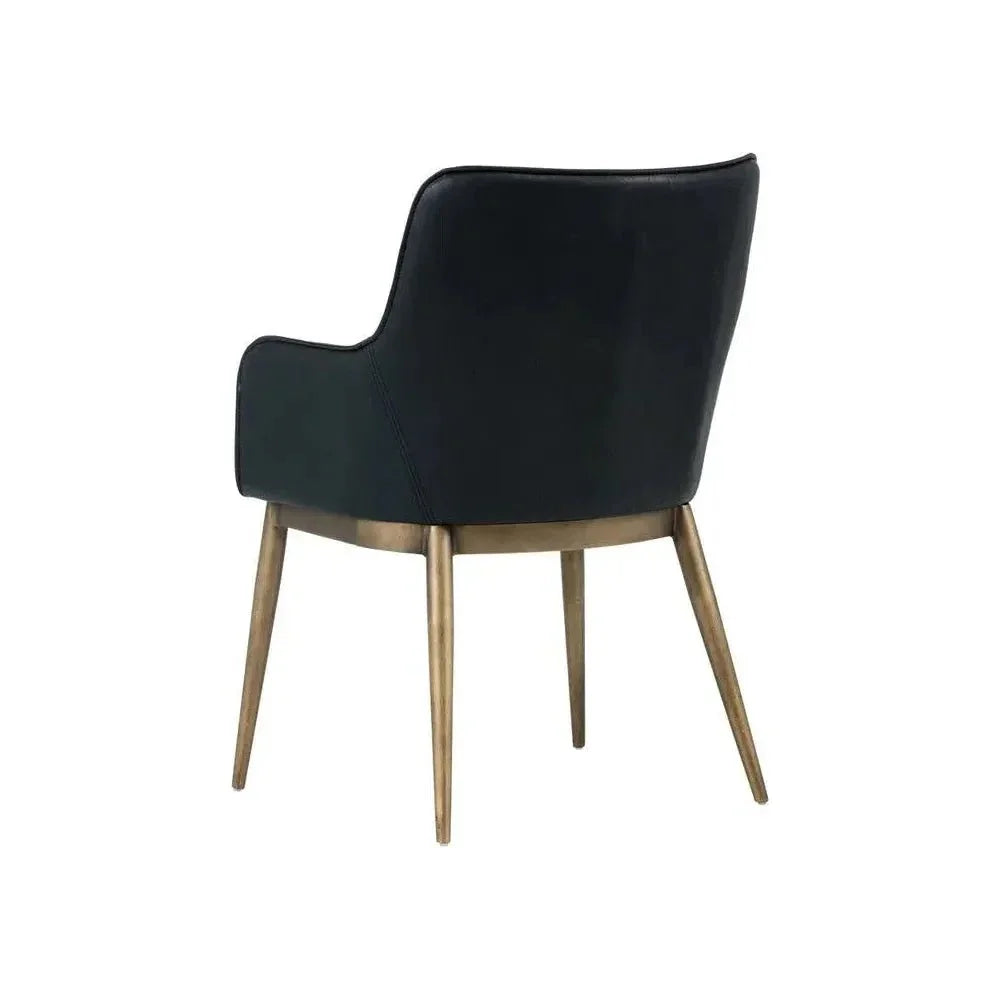Franklin Leather Modern Dining Armchair - LOOMLAN - SUNPAN - Dining Chairs