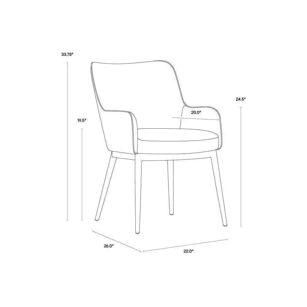 Franklin Leather Modern Dining Armchair - LOOMLAN - SUNPAN - Dining Chairs