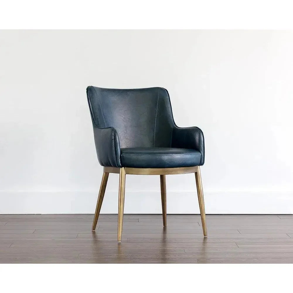 Franklin Leather Modern Dining Armchair - LOOMLAN - SUNPAN - Dining Chairs