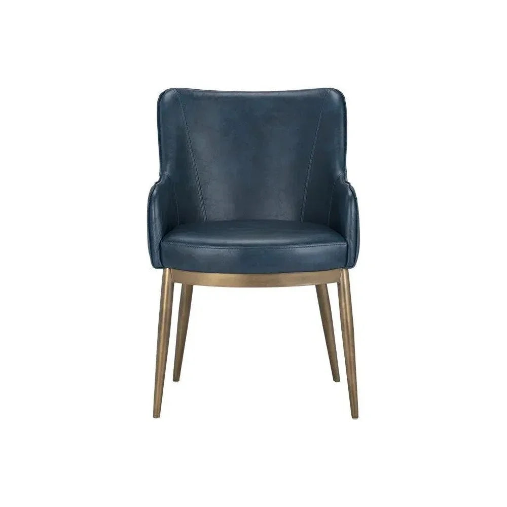 Franklin Leather Modern Dining Armchair - LOOMLAN - SUNPAN - Dining Chairs