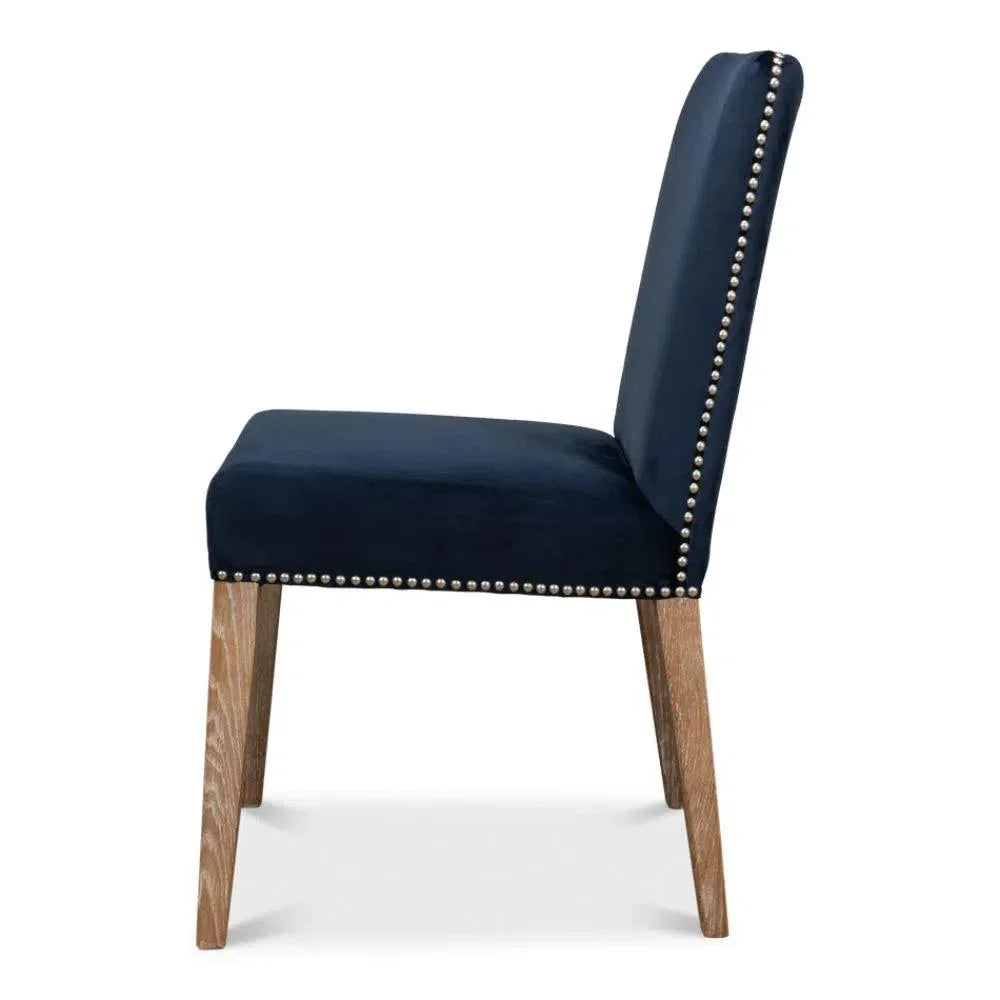 Franklin Side Chair Navy Blue - LOOMLAN - Sarreid - Dining Chairs