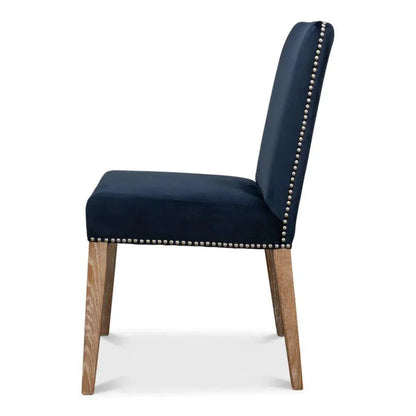 Franklin Side Chair Navy Blue - LOOMLAN - Sarreid - Dining Chairs