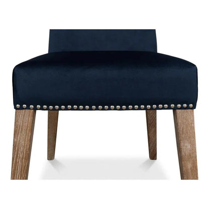 Franklin Side Chair Navy Blue - LOOMLAN - Sarreid - Dining Chairs