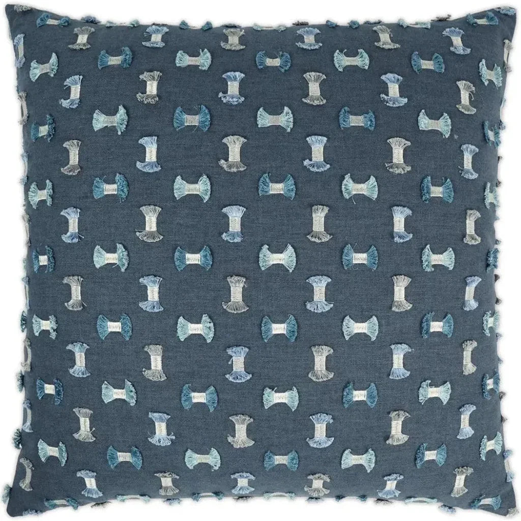Frayed Seaside Textured Blue Large Throw Pillow Insert - LOOMLAN - D.V. Kap - Throw Pillows