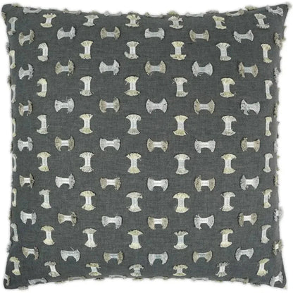 Frayed Textured Grey Large Throw Pillow Insert - LOOMLAN - D.V. Kap - Throw Pillows