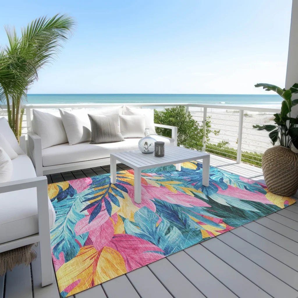 Frayura Blue Washable Indoor - Outdoor Rug - LOOMLAN - LOOMLAN Rugs - Outdoor Rugs