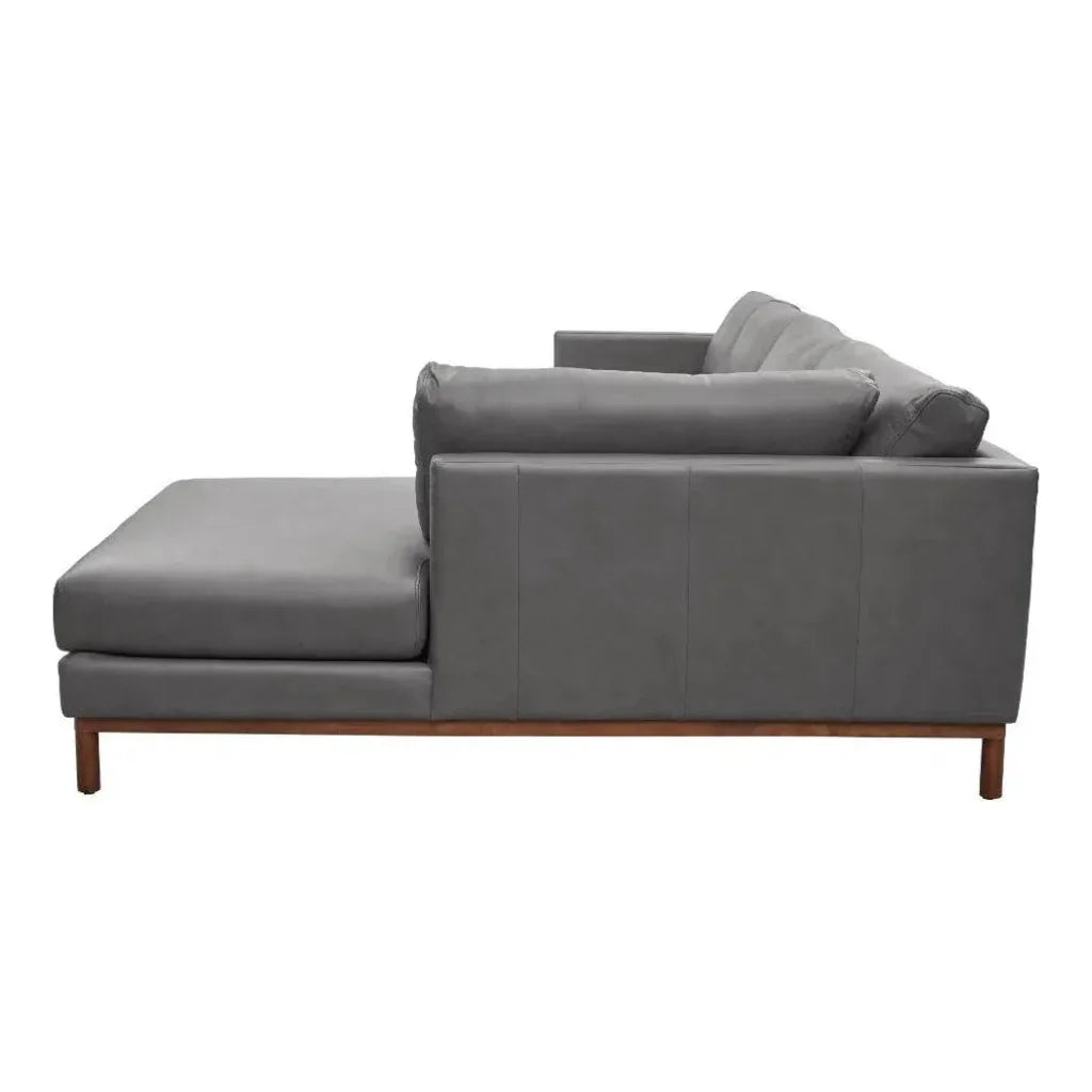Freehand Leather Sectional With Chaise - LOOMLAN - One For Victory - Sectionals
