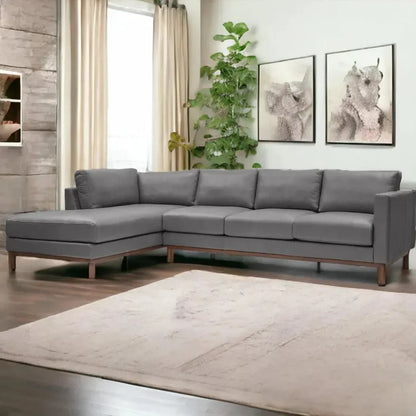 Freehand Leather Sectional With Chaise - LOOMLAN - One For Victory - Sectionals