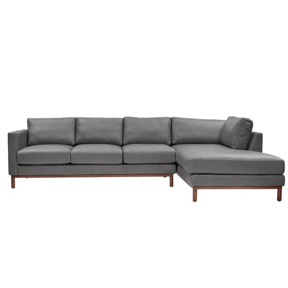 Freehand Leather Sectional With Chaise - LOOMLAN - One For Victory - Sectionals
