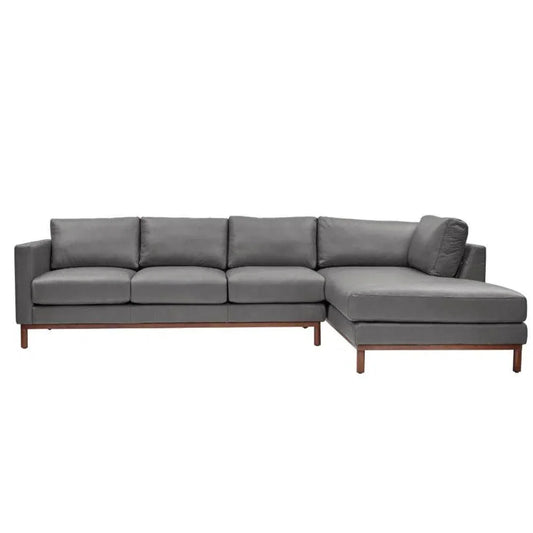 Freehand Leather Sectional With Chaise - LOOMLAN - One For Victory - Sectionals