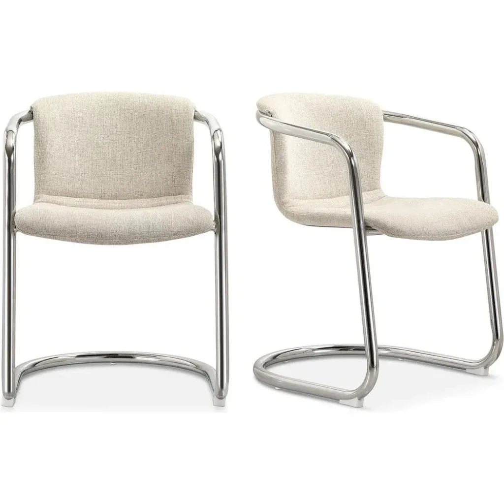 Freeman Performance Fabric Cream Dining Chair 2PC - LOOMLAN - Moe's Home - Dining Chairs