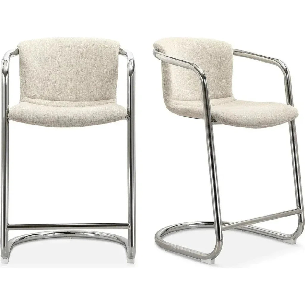Freeman Performance Fabric Fibre Cream Counter Stool 2PC - LOOMLAN - Moe's Home - Counter Stools