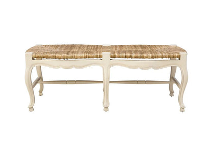 French Wooden White Settee - LOOMLAN - Furniture Classics - Bedroom Benches
