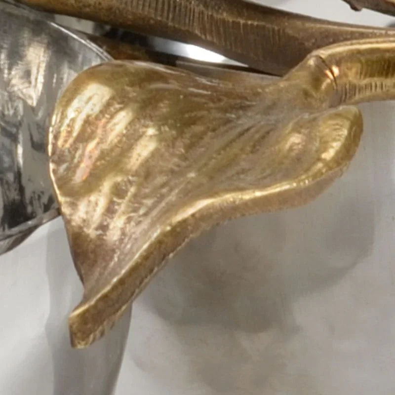 Fresh Stem Hammered Steel Made Double Bowl - LOOMLAN - Wildwood - Boxes & Bowls