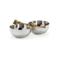Fresh Stem Hammered Steel Made Double Bowl - LOOMLAN - Wildwood - Boxes & Bowls