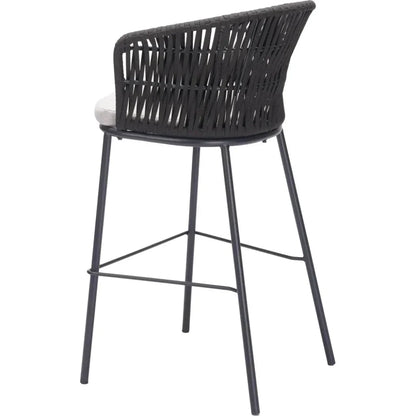 Freycinet Barstool Black-Outdoor Bar Stools-Zuo Modern-LOOMLAN