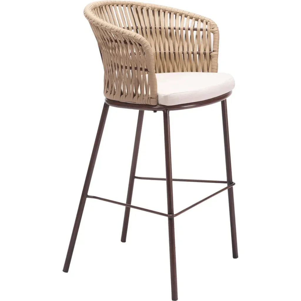 Freycinet Barstool Natural-Outdoor Bar Stools-Zuo Modern-LOOMLAN