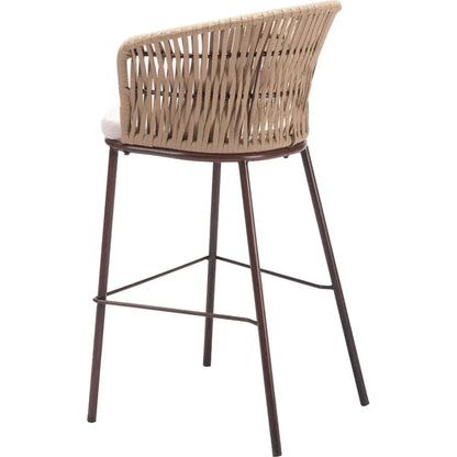 Freycinet Barstool Natural-Outdoor Bar Stools-Zuo Modern-LOOMLAN