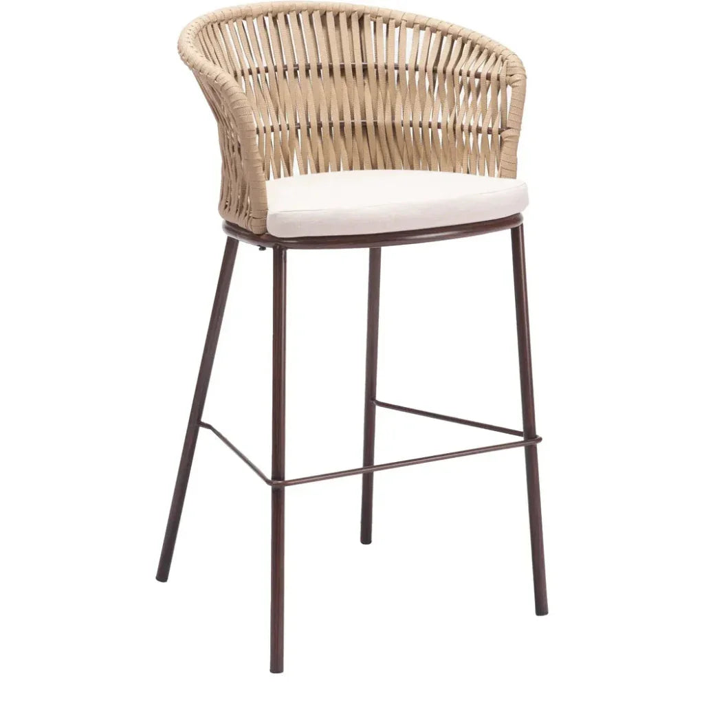 Freycinet Barstool Natural-Outdoor Bar Stools-Zuo Modern-LOOMLAN