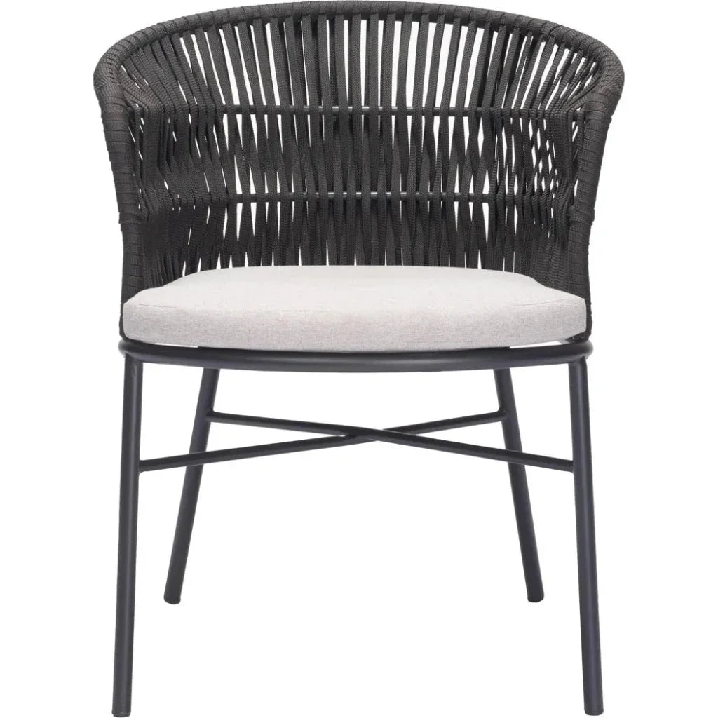 Freycinet Dining Chair (Set of 2) Black-Outdoor Dining Chairs-Zuo Modern-LOOMLAN