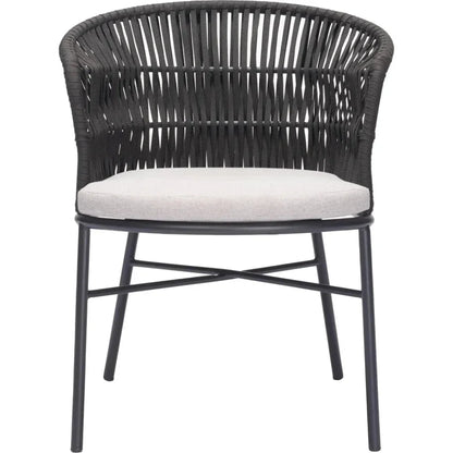 Freycinet Dining Chair (Set of 2) Black-Outdoor Dining Chairs-Zuo Modern-LOOMLAN