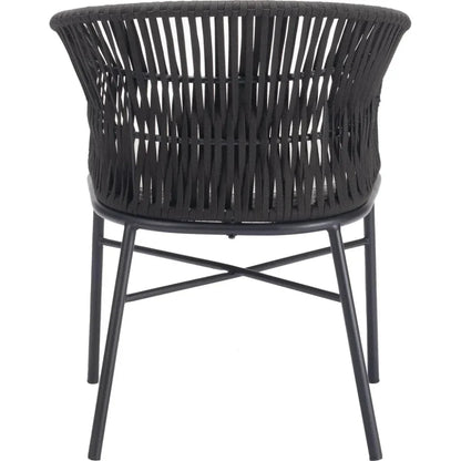 Freycinet Dining Chair (Set of 2) Black-Outdoor Dining Chairs-Zuo Modern-LOOMLAN