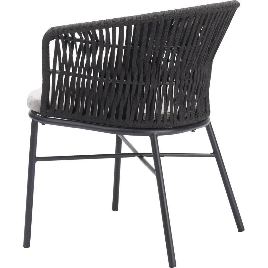 Freycinet Dining Chair (Set of 2) Black-Outdoor Dining Chairs-Zuo Modern-LOOMLAN