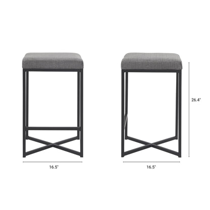 Frodo Gray Fabric Counter Stool
