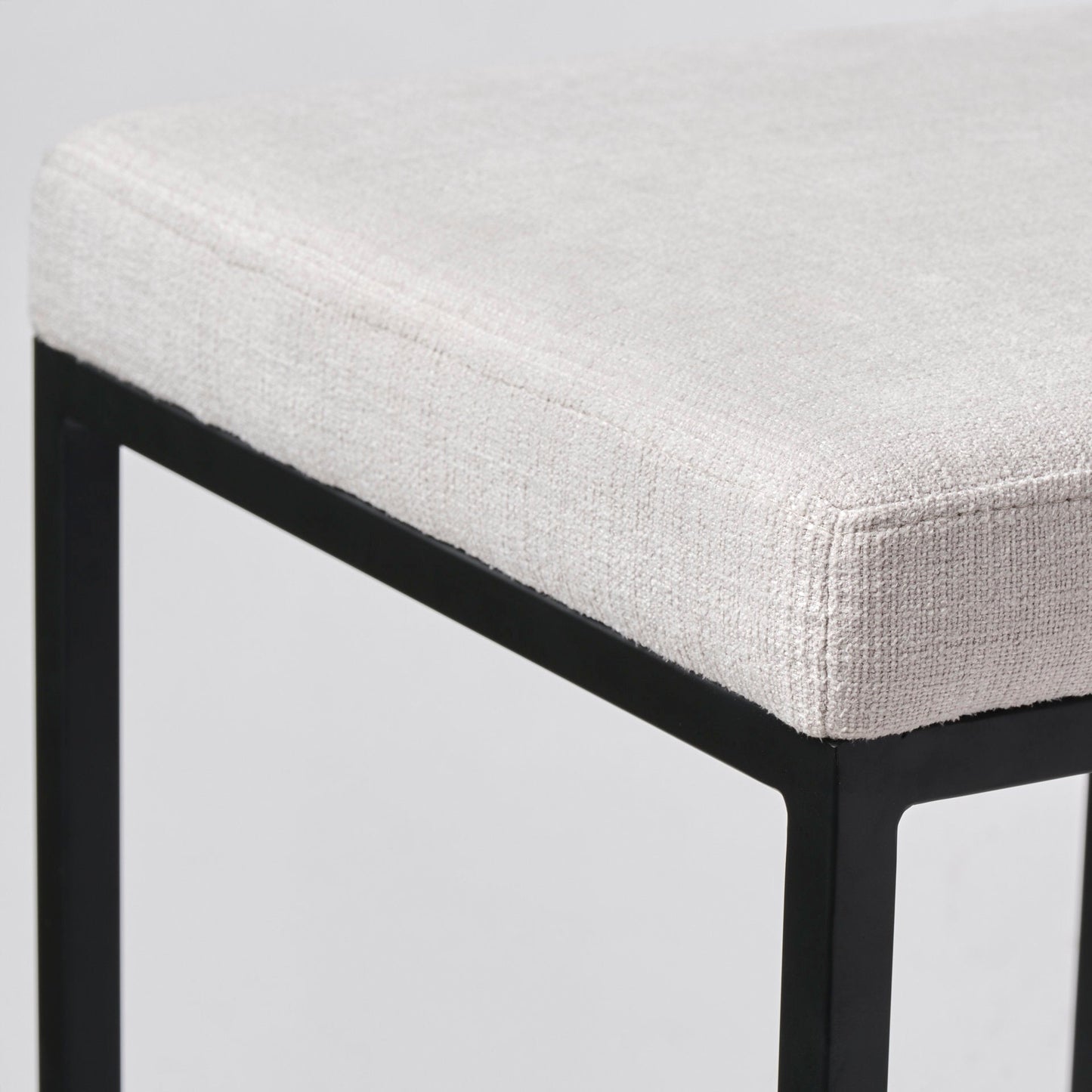 Frodo White Fabric Bar Stool