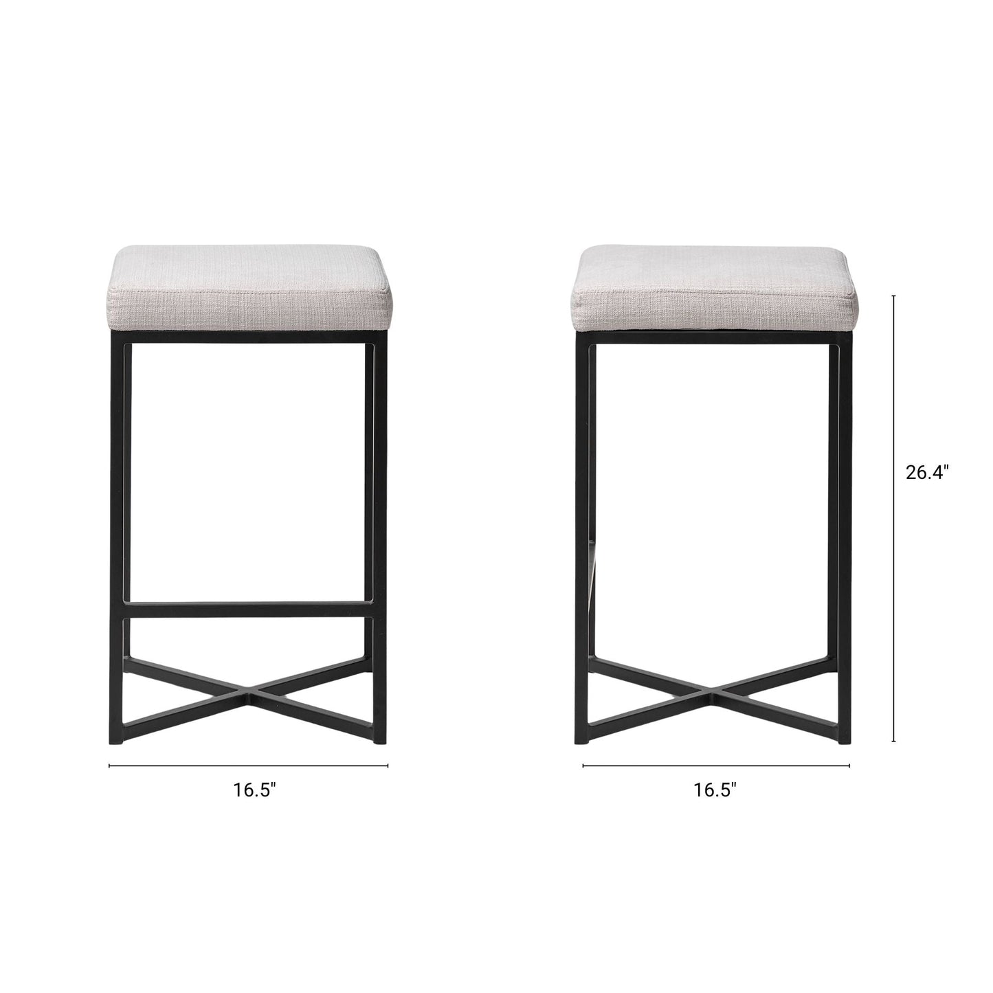 Frodo White Fabric Bar Stool