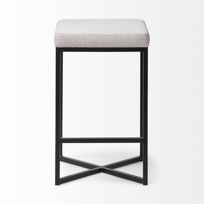 Frodo White Fabric Bar Stool