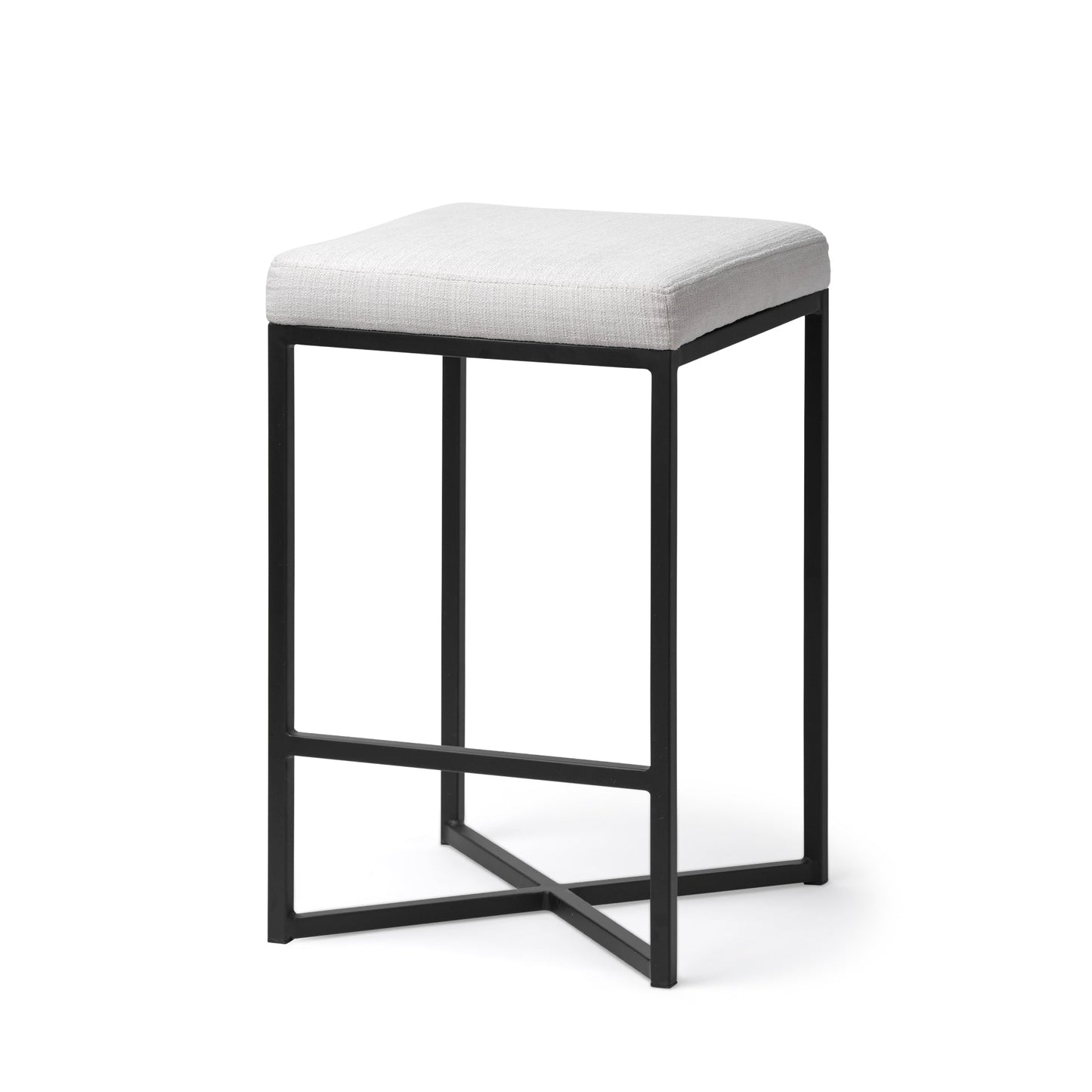 Frodo White Fabric Bar Stool
