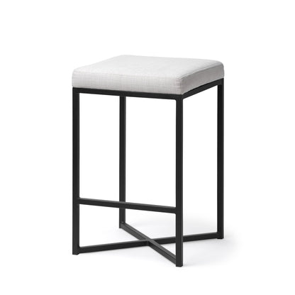 Frodo White Fabric Bar Stool