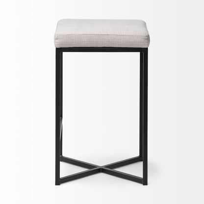 Frodo White Fabric Bar Stool