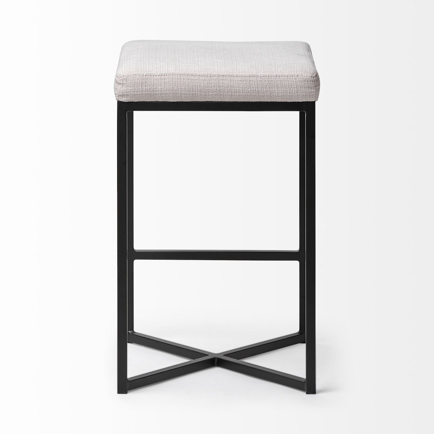Frodo White Fabric Bar Stool