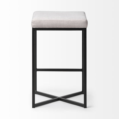 Frodo White Fabric Bar Stool